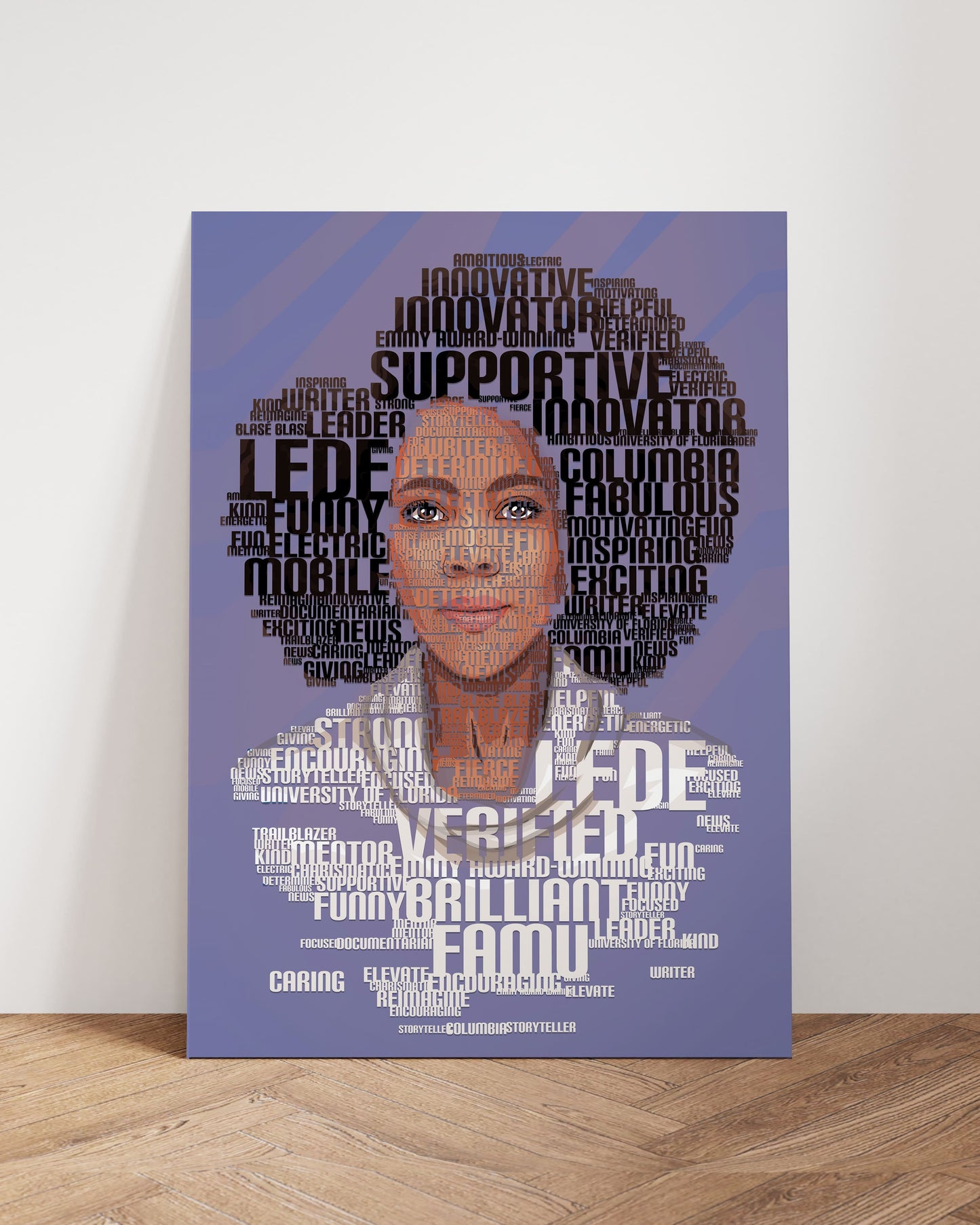 Custom gift portrait from words - text art portrait from photo for birthday, retirement, boss, colleague, him, her